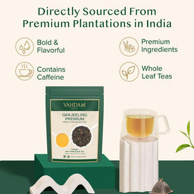 Steeping VAHDAM Darjeeling reveals a fragrant cup with spring character