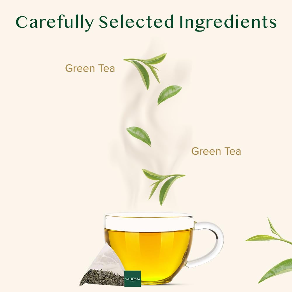 Close-up of VAHDAM pyramid tea bags unlocking full flavor