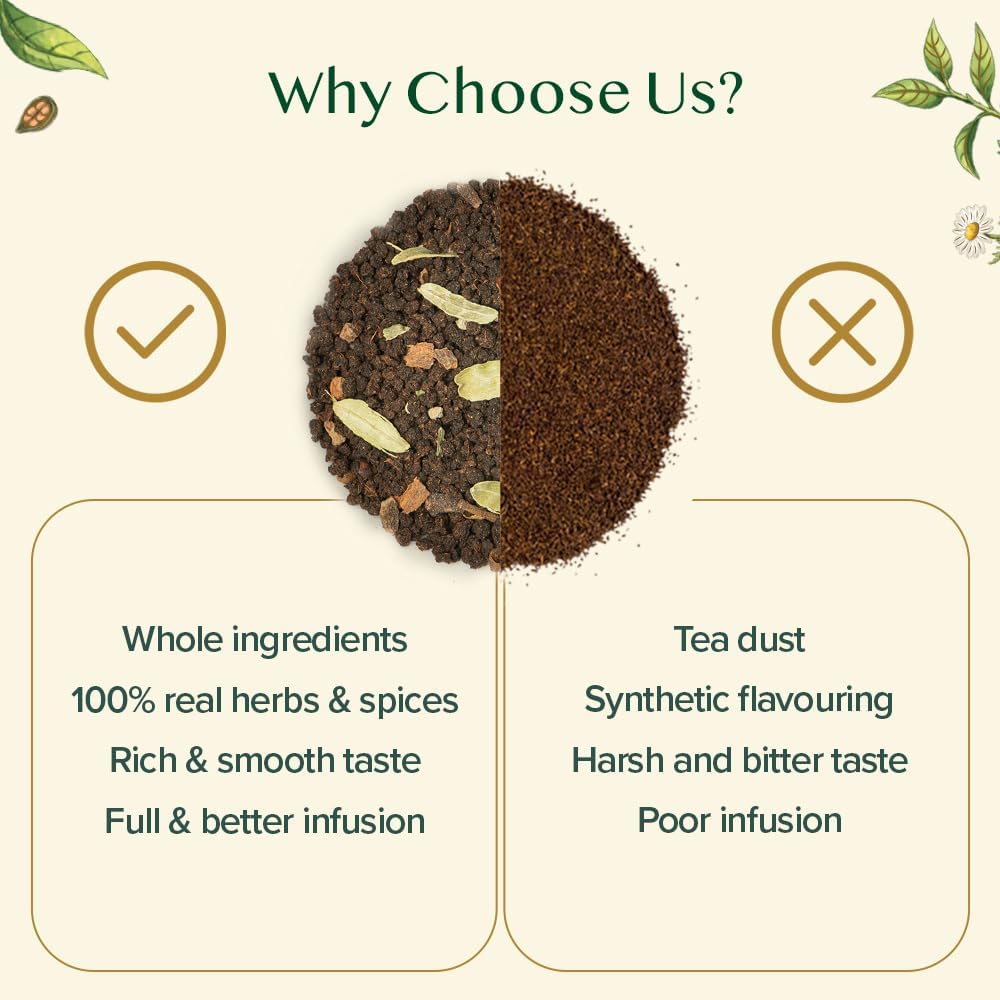 VAHDAM Double Spice Masala Tea loose leaf with layered aromas