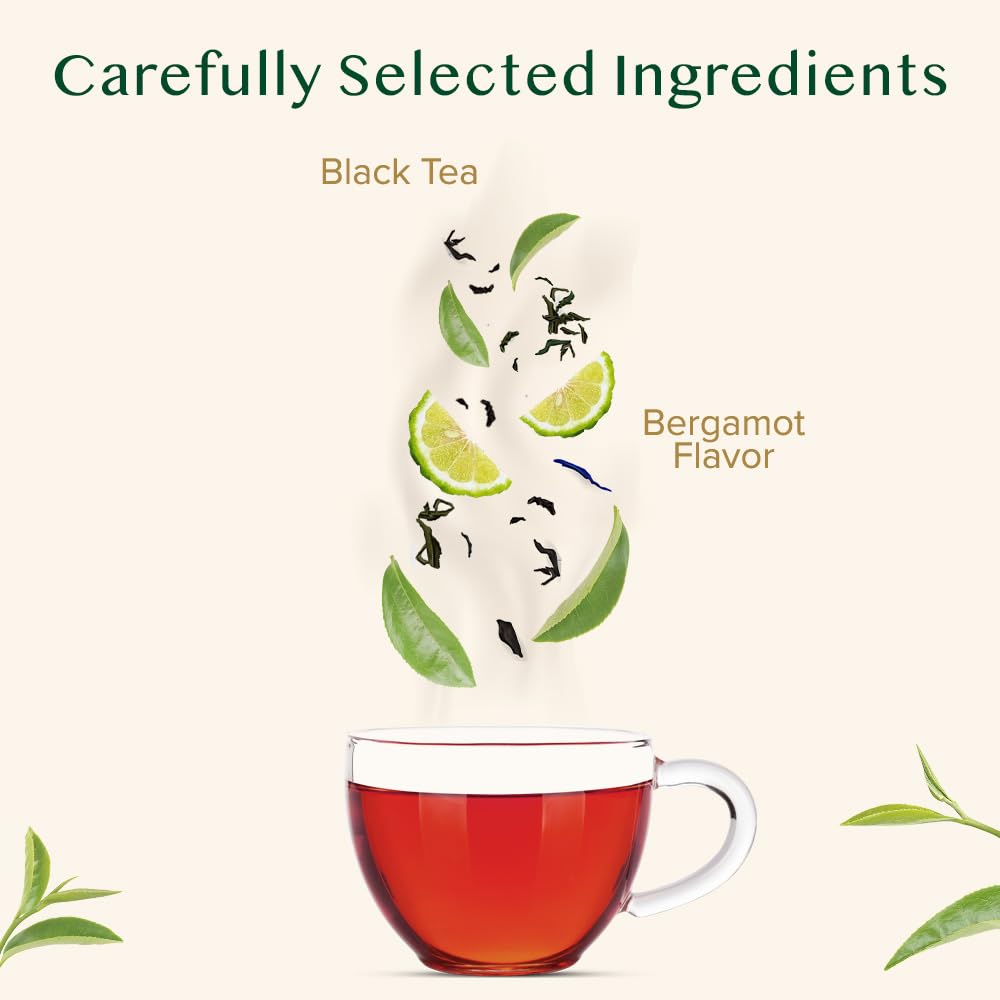 VAHDAM Earl Grey iced tea in a glass with refreshing citrus notes.