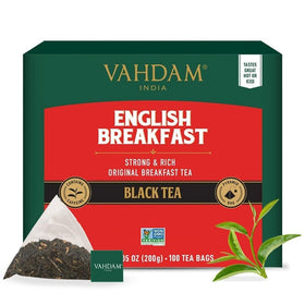 VAHDAM English Breakfast tea bags ready for a robust morning cup
