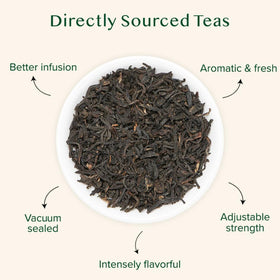 VAHDAM English Breakfast Tea loose leaf brew shows strong aromatic profile
