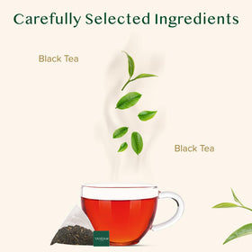 VAHDAM English Breakfast pyramid bags emphasizing convenience and aroma