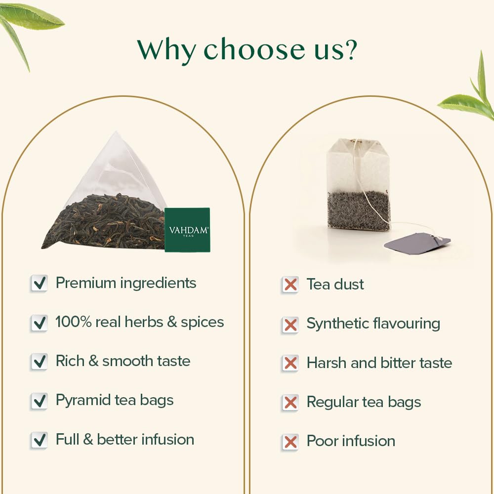 VAHDAM farm-to-cup clean ingredients highlight ethical sourcing.