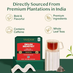 VAHDAM English Breakfast delivers full-bodied taste with a smooth caffeine lift