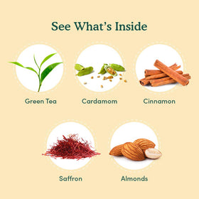 VAHDAM green tea leaves with spice blend showing balanced aroma and color