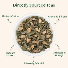 Fresh green tea leaves from high-elevation fields