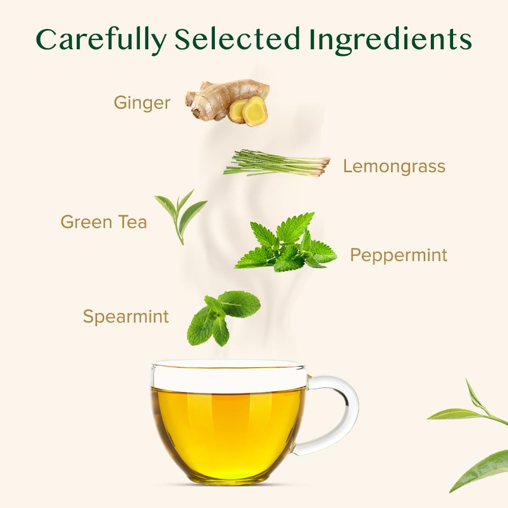 VAHDAM green tea leaves with ginger and mint aroma for a vibrant cup.