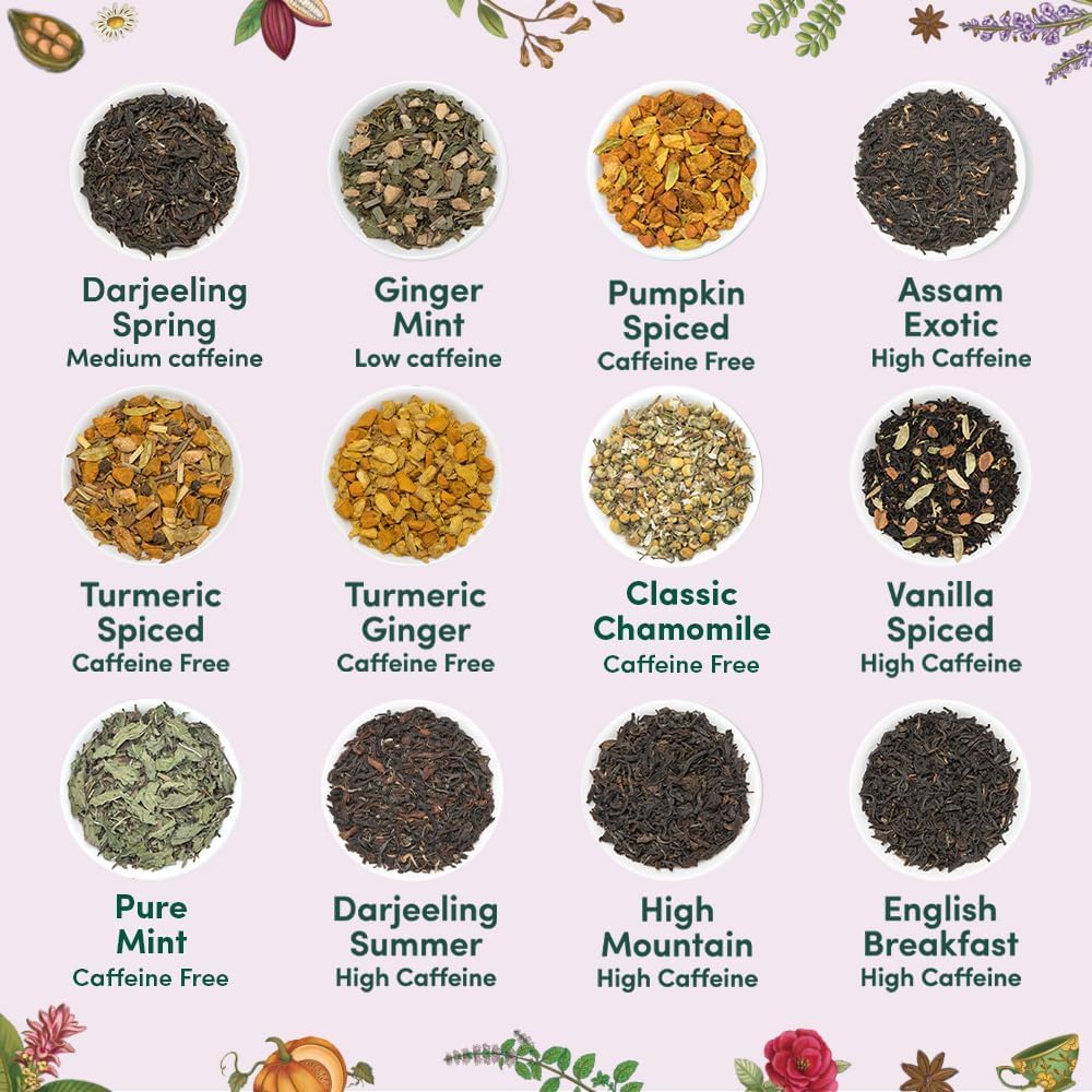 VAHDAM green tea selection offers fresh aroma and lively refreshment.