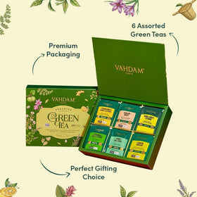 VAHDAM Non-GMO verification badge on packaging highlights quality.