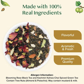 VAHDAM herbal tea brew close-up featuring soothing botanicals