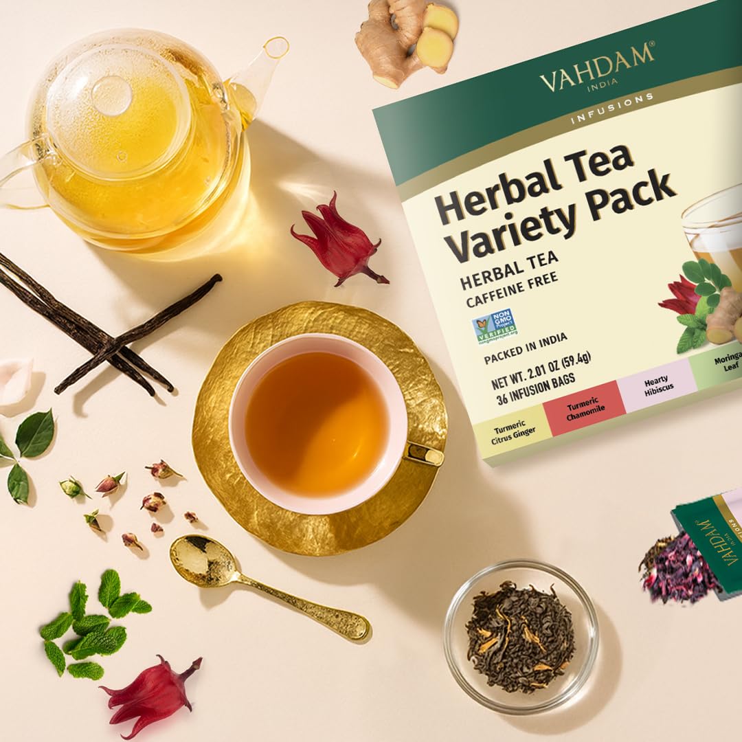 VAHDAM herbal tea gift set spearmint flavor offers cooling finish