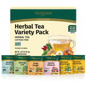 VAHDAM herbal tea gift set with turmeric citrus ginger flavor, perfect afternoon refreshment