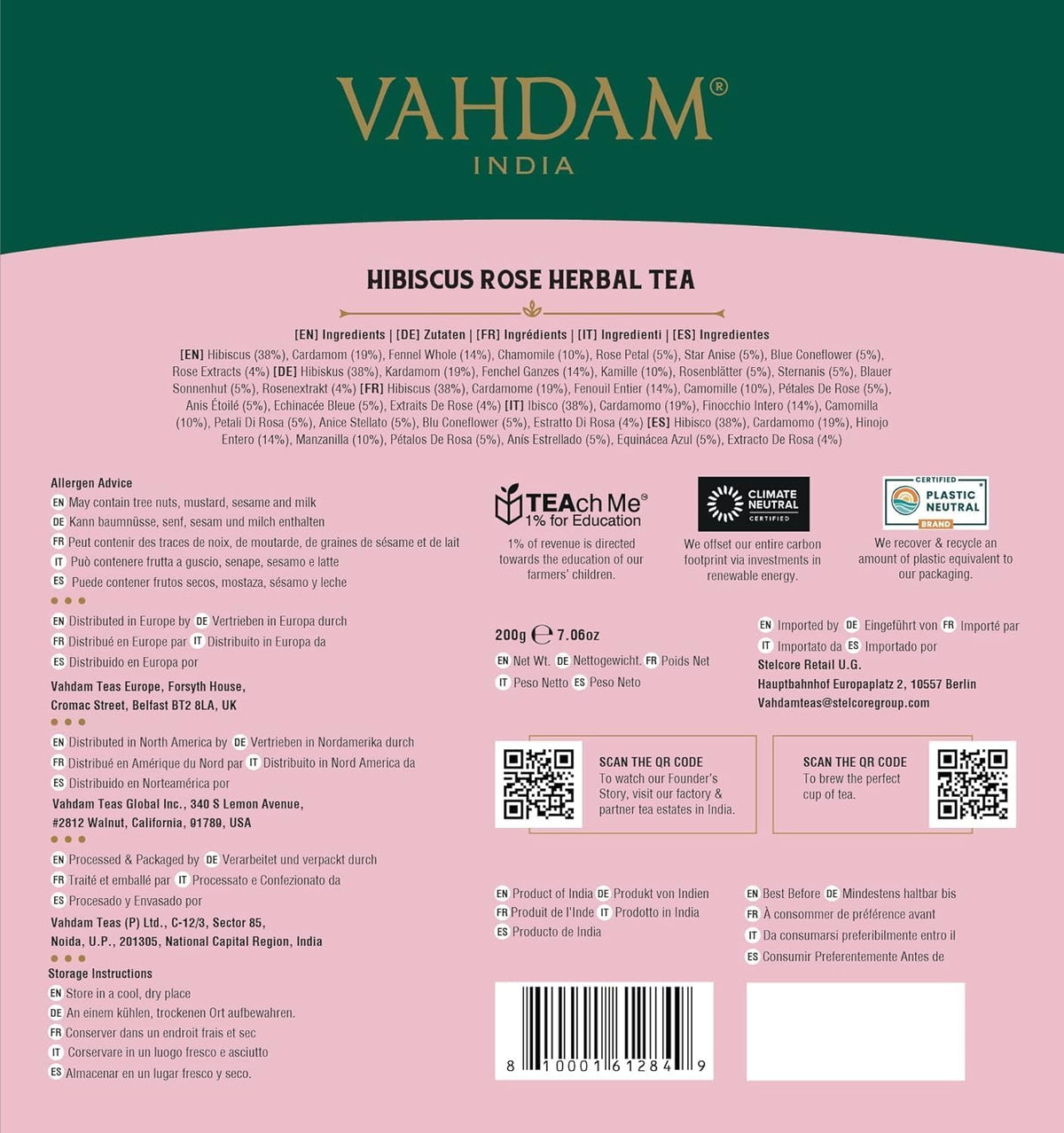VAHDAM hibiscus rose blend perfect for a relaxing afternoon ritual.