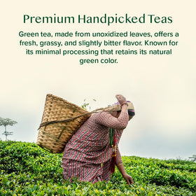 Assorted Himalayan green tea blends from VAHDAM ready to sip