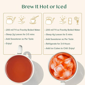 VAHDAM hot brew cup displays inviting steam and aroma.