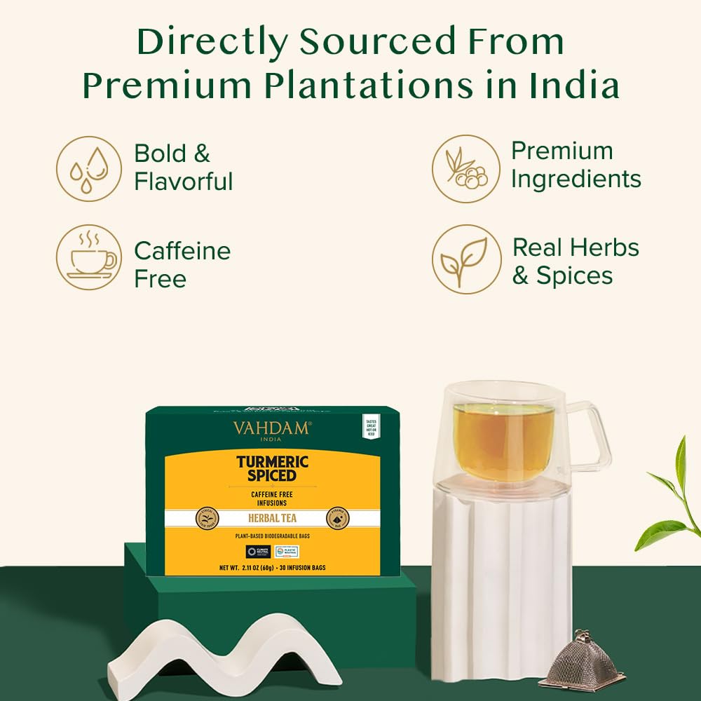 VAHDAM individually wrapped tea bags preserve freshness for each cup.