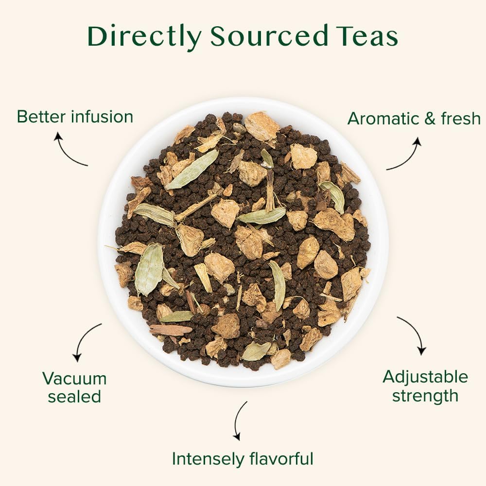 VAHDAM loose leaf tea spice blend for vibrant chai experiences.