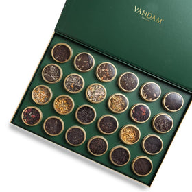 VAHDAM luxury tea gift set with gold tin caddies for thoughtful gifting.