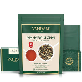 VAHDAM Maharani Chai flavor profile with cardamom, cinnamon and clove notes.