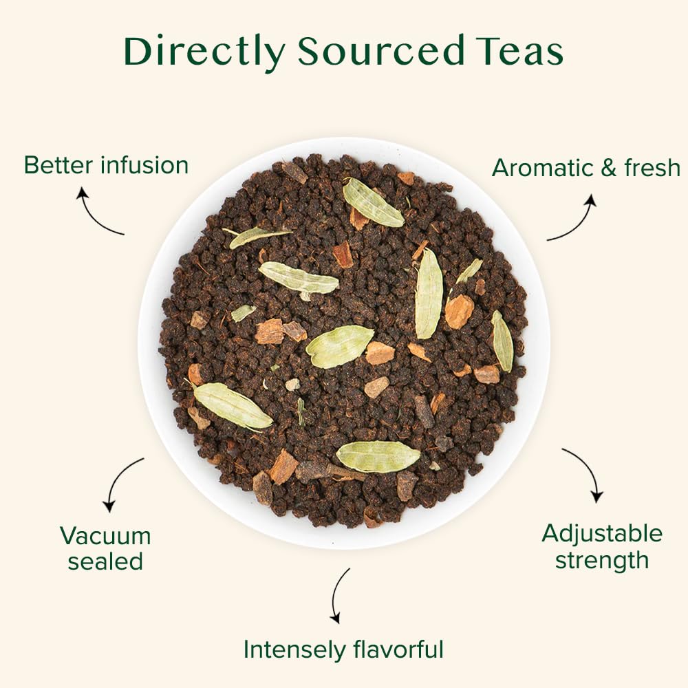 Spice blend close-up from VAHDAM Masala Chai tea