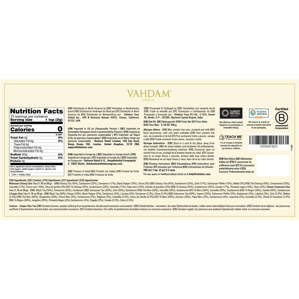 VAHDAM Oprah’s Favorite Tea Gift Set — premium gift for tea lovers.