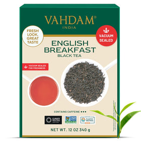 VAHDAM Original English Breakfast Tea pack shot highlights fresh flavor retention