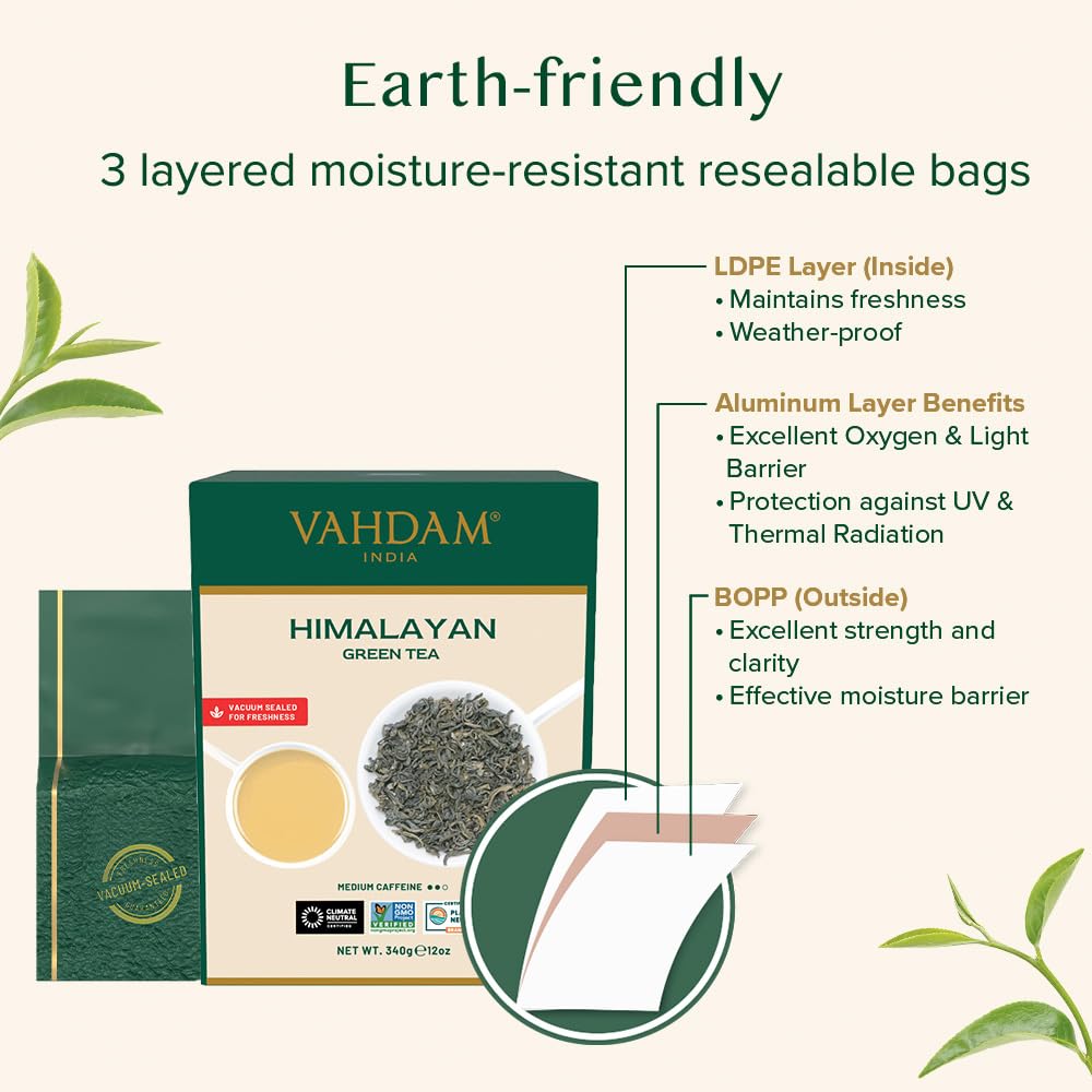 VAHDAM plastic-neutral initiative highlights planet-friendly tea choices.