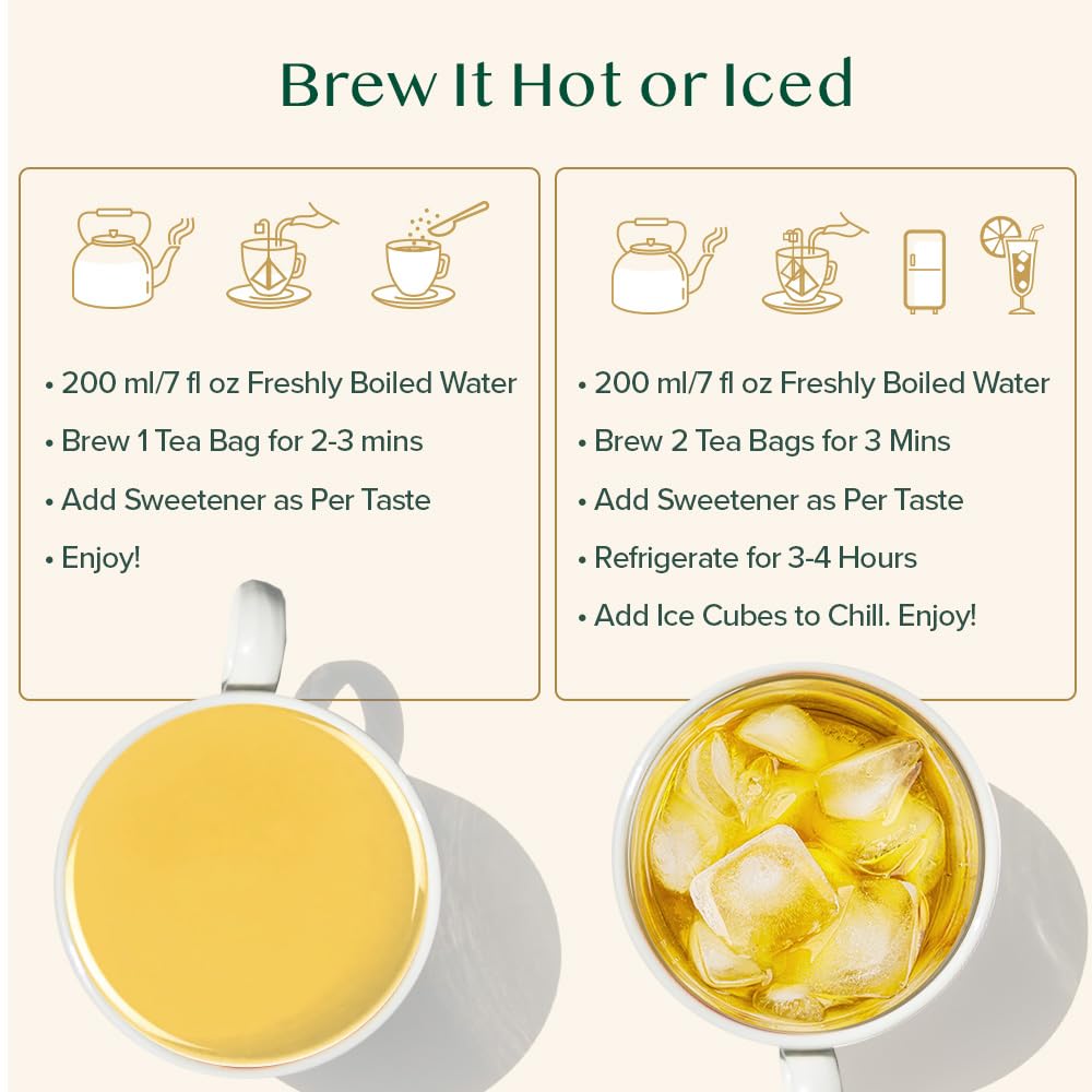 VAHDAM tea pours into a cup revealing earthy color and aroma.