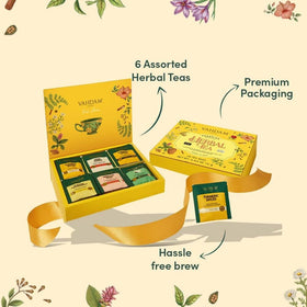 VAHDAM pure mint herbal tea bags provide a refreshing aroma and cool finish.