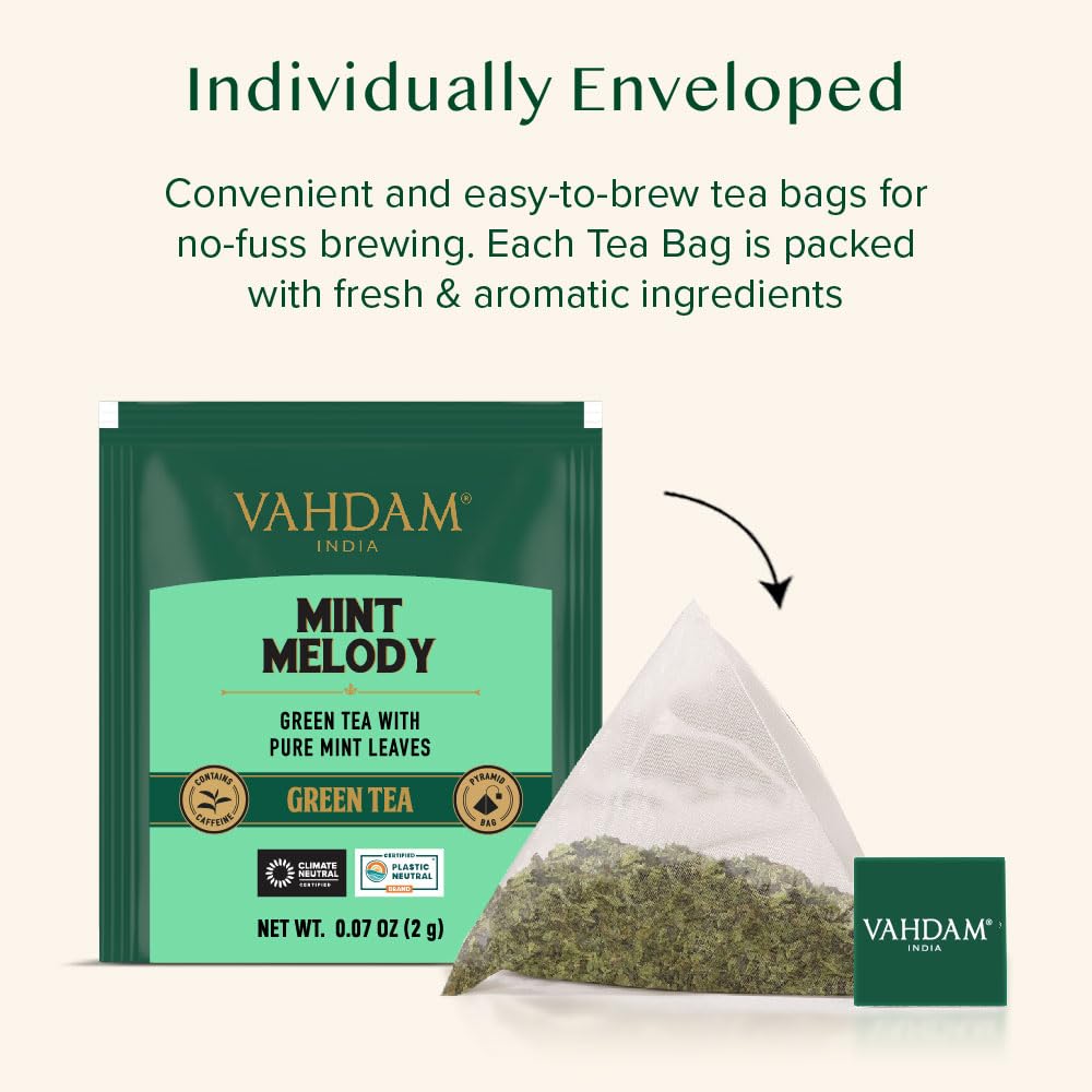 VAHDAM pyramid tea bags unfurling—full-flavor extraction for rich cups