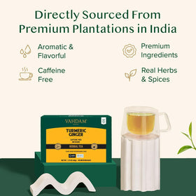 VAHDAM pyramid-tea-bags leaf-unfurling to release rich flavor and aroma