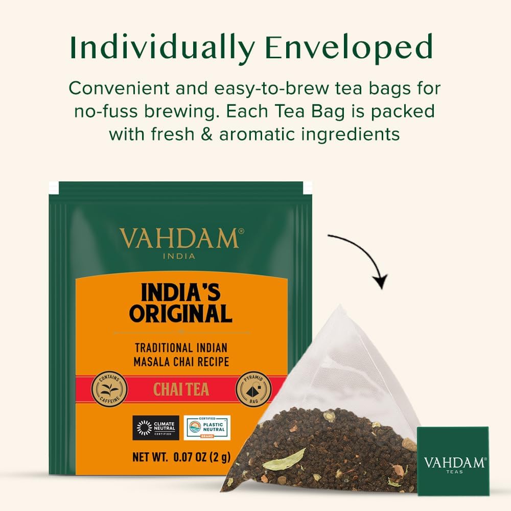 VAHDAM resealable ziplock tea pouch preserves freshness with every brew.