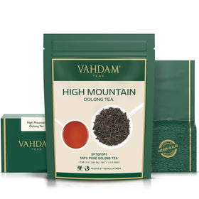 VAHDAM teacup with steam highlights aroma and warmth.