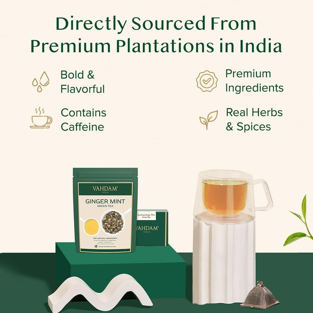 Tea steeping moment for a lively VAHDAM infusion