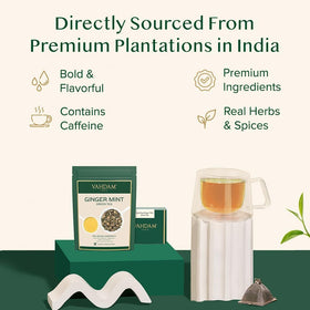 Tea steeping moment for a lively VAHDAM infusion
