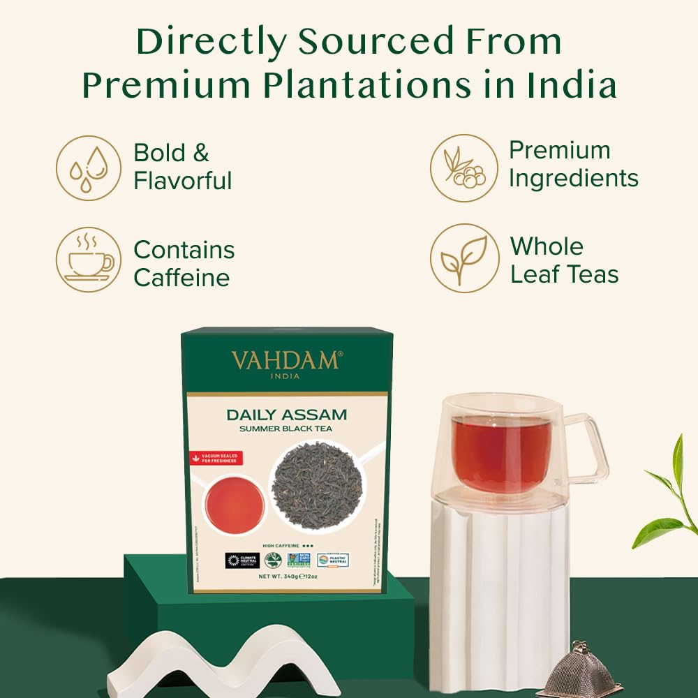 VAHDAM three-layer moisture-resistant bag keeps tea fresh and flavorful.