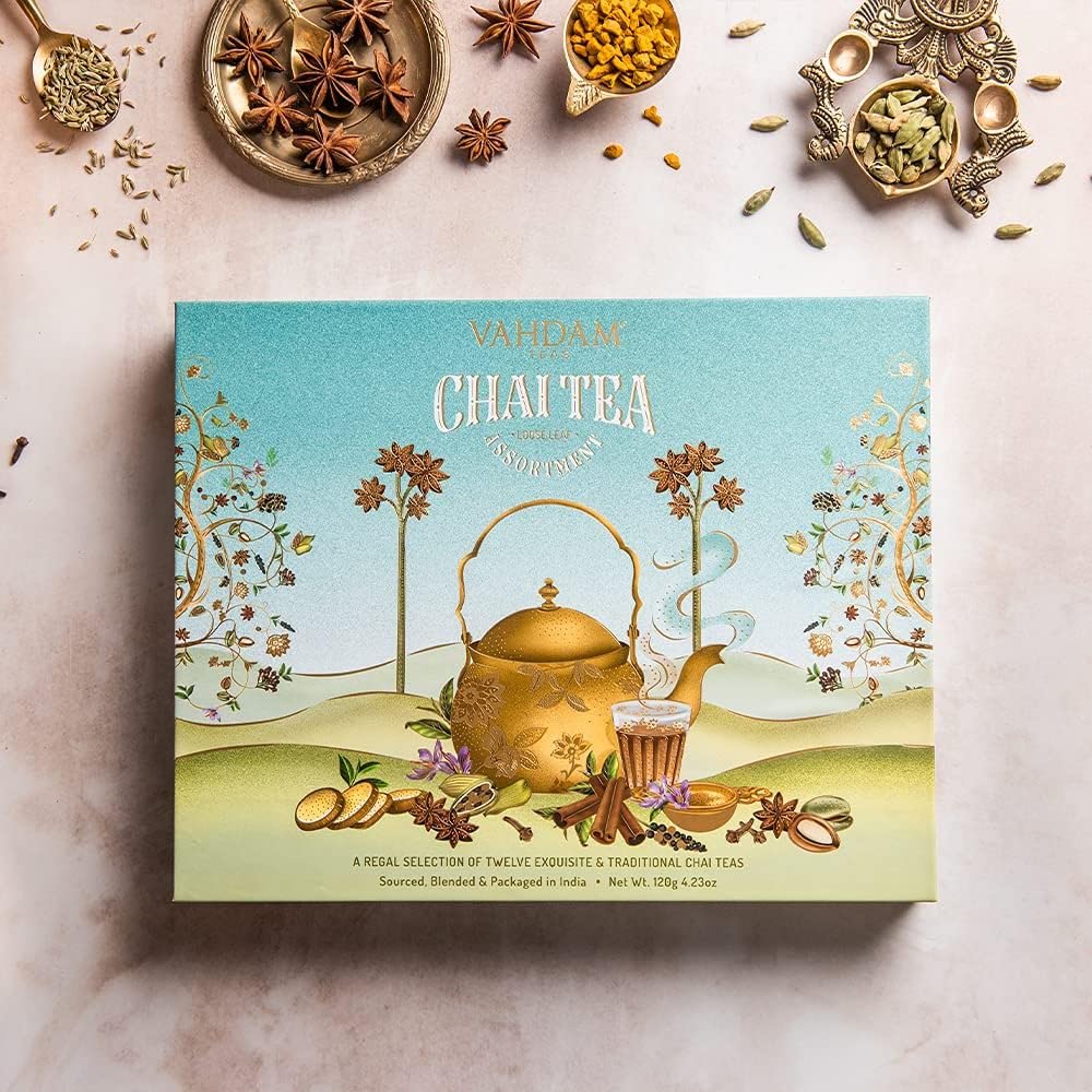 VAHDAM Tulsi Masala Chai blends herbs and spice.