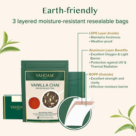 VAHDAM chai brew setup for hot, iced, or cold beverages.