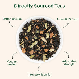 VAHDAM Vanilla Spiced Masala Chai cup steaming for a comforting morning ritual.