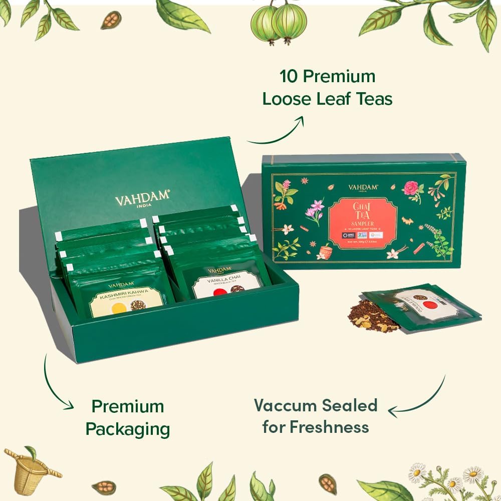 VAHDAM Vanilla Spiced Masala Chai loose leaf with creamy finish
