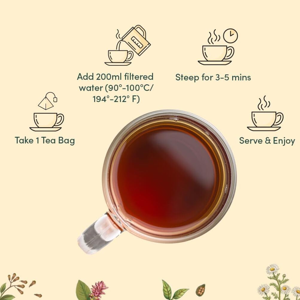 VAHDAM vedic kadha herbal tea bags deliver robust spice and warming comfort.