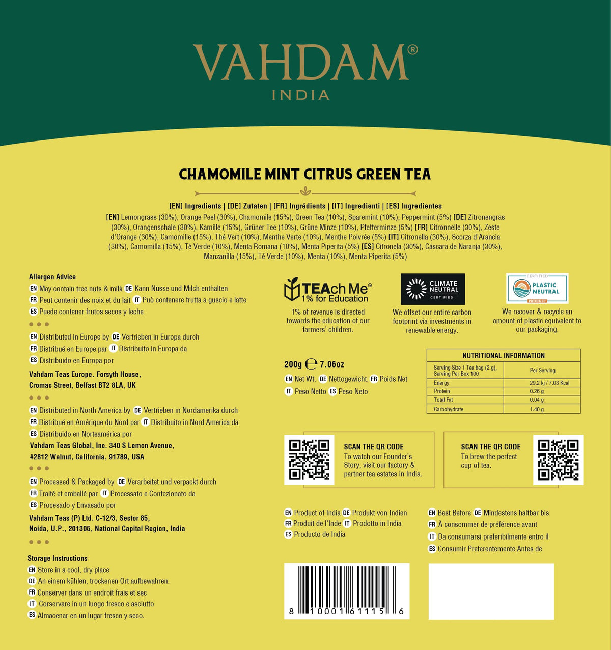 VAHDAM warm citrus floral scent for relaxing moments.