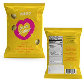 Valesco O'Live 2 mixed olive varieties pouch for balanced tastes.
