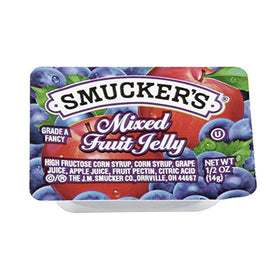Vallary 0.5 oz jelly cups shown as single-serve snacks for travel.