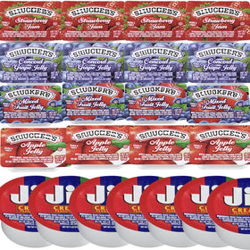 Vallary 50-count single-serve breakfast spreads pack front, portable convenience.