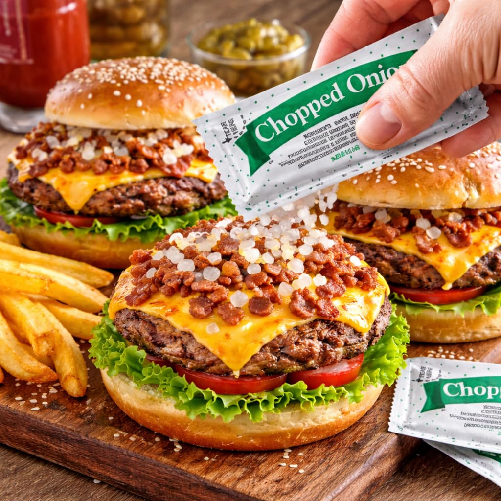 Vallary bulk onion condiment packets simplify high-volume service.