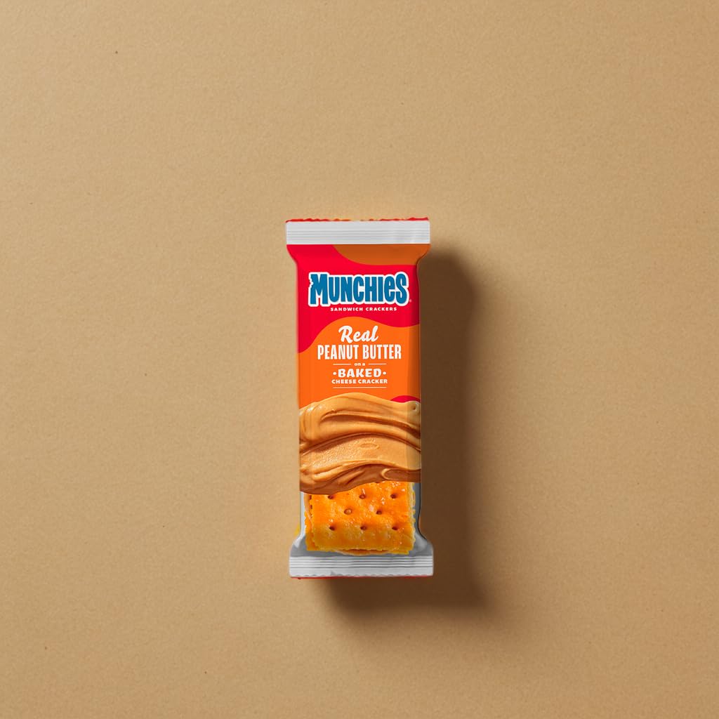 Vallary Munchies savory cheese crackers with creamy peanut butter for crunch.