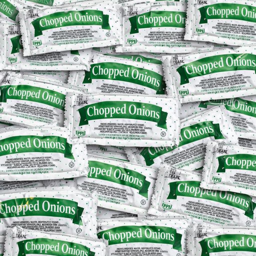 Vallary ready-to-use onion topping packets maintain onion freshness.