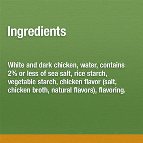 VALLEY FRESH Chuck Chicken in Water ingredients label; minimal processing and simple ingredients